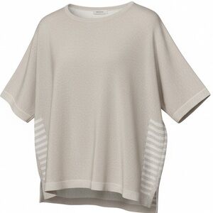 Chicos Shirt Womens 0 Medium Beige Linen Blouse Top / Sweater Gold Sparkle